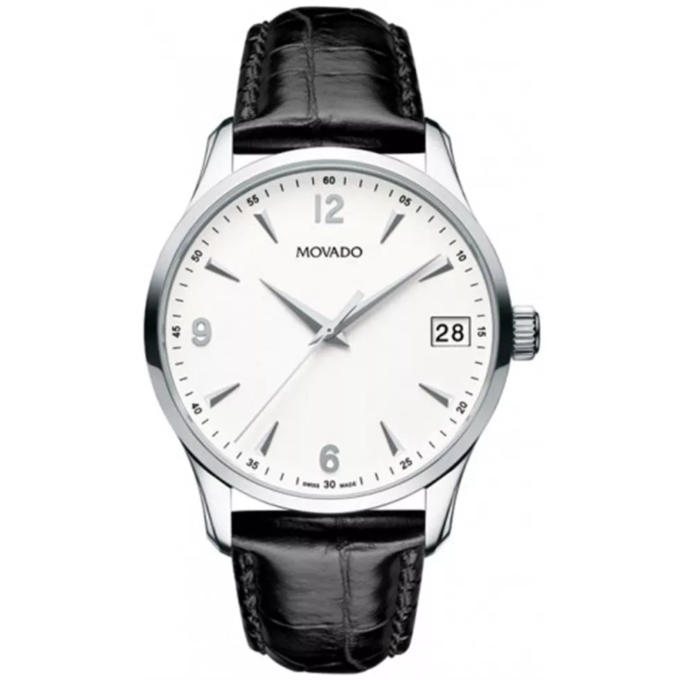 Movado Circa White Leather Watch 40mm