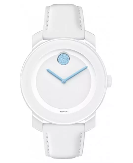 Movado Bold Light Blue Accent White Ladies Watch 36mm