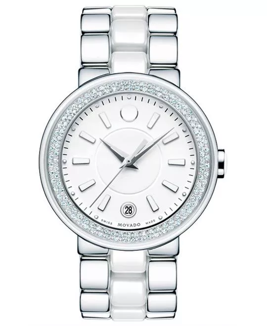 Movado Women's Swiss Diamond Ceramic Watch 36mm