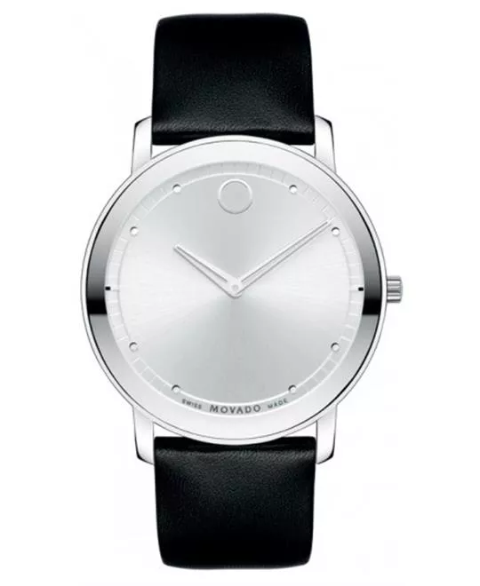 Movado Men's Swiss Movado TC Black Calfskin Watch 40mm 
