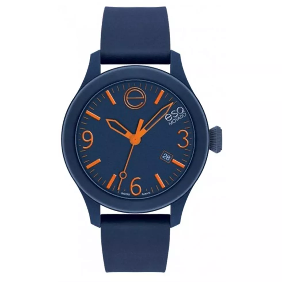ESQ Movado Unisex Swiss Navy Silicone Watch 43mm 