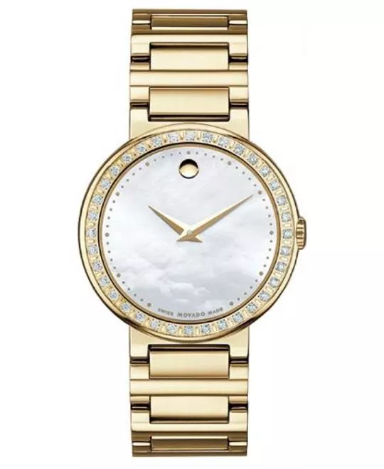 Movado Concerto White Mother-Of-Pearl Round Watch 30mm