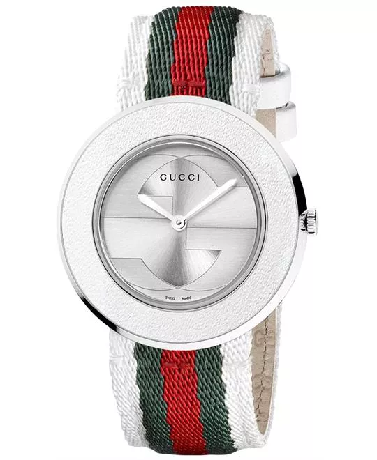 Gucci U-pay Red & White Nylon Watch 35mm 