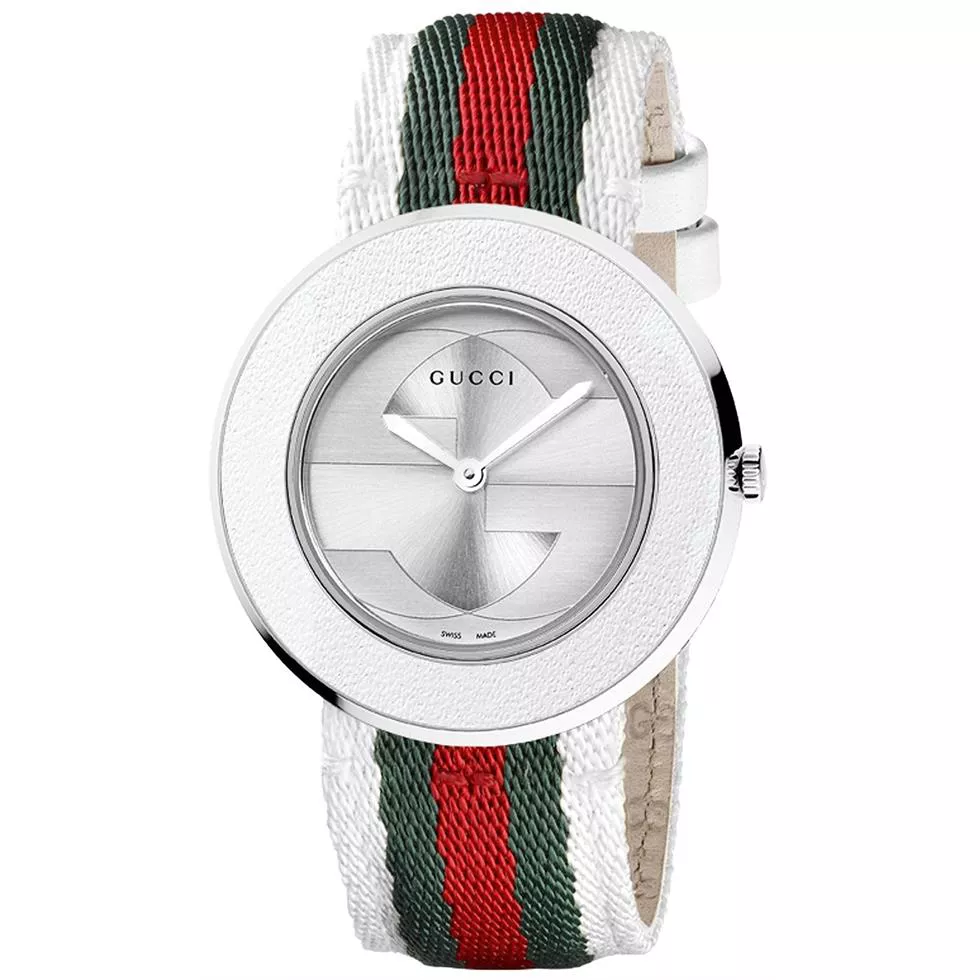 Gucci U-pay Red & White Nylon Watch 35mm 