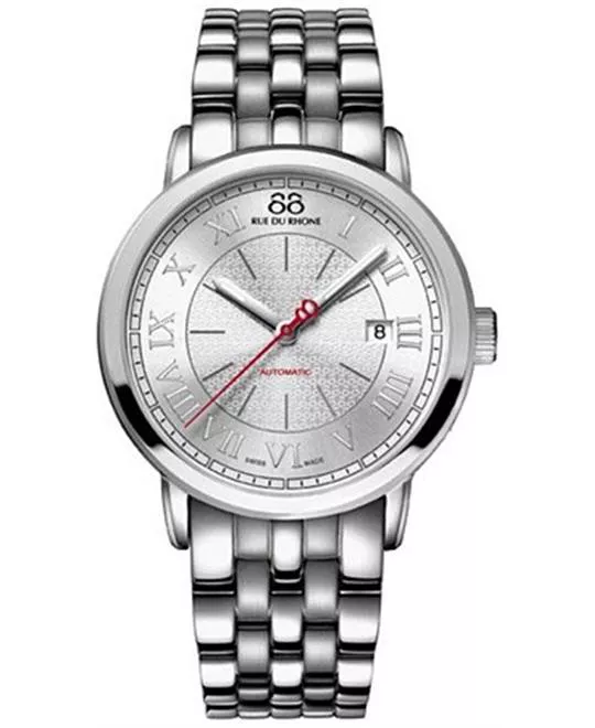 88 Rue du Rhone Men's Swiss Automatic Silver Watch 42mm