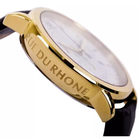 88 Rue du Rhone Men's Swiss gold steel leather Watch 42mm