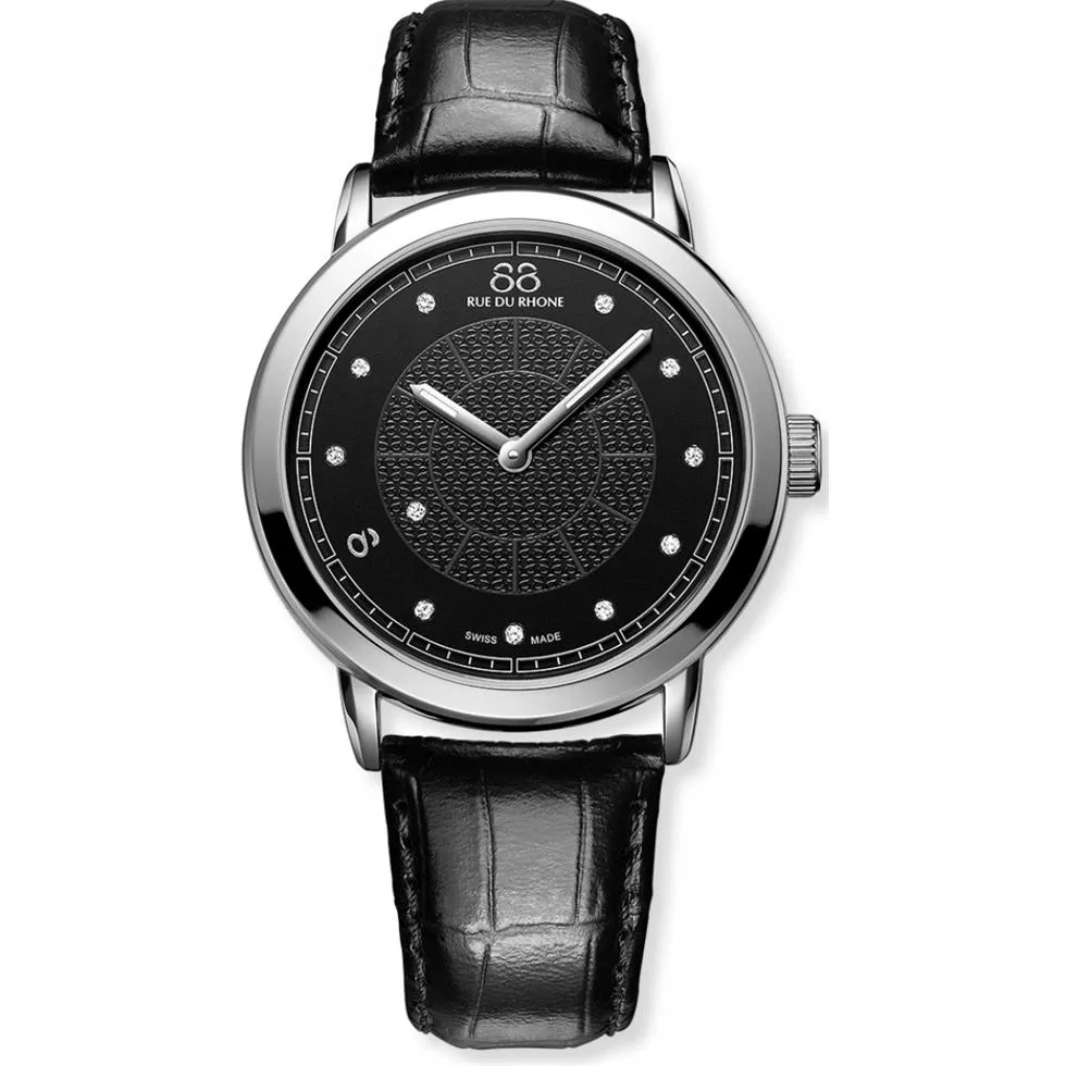 88 Rue du Rhone Men's Swiss Quartz Black Watch 39mm