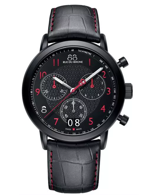 88 Rue du Rhone Swiss Quartz Black Watch 42mm
