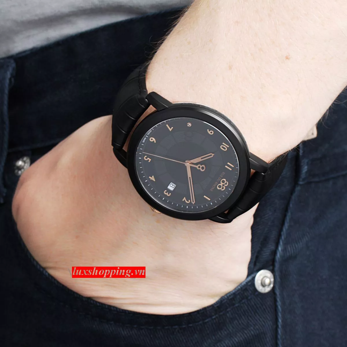 88 Rue du Rhone Men's Swiss Quartz Black Watch 45mm