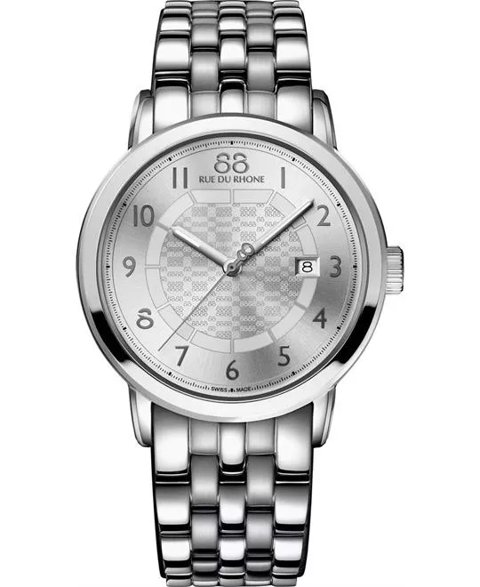 88 Rue du Rhone Men's Swiss Quartz Silver Watch 42mm