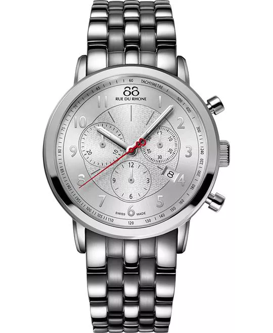 88 Rue du Rhone Swiss silver Arabic Watch 42mm