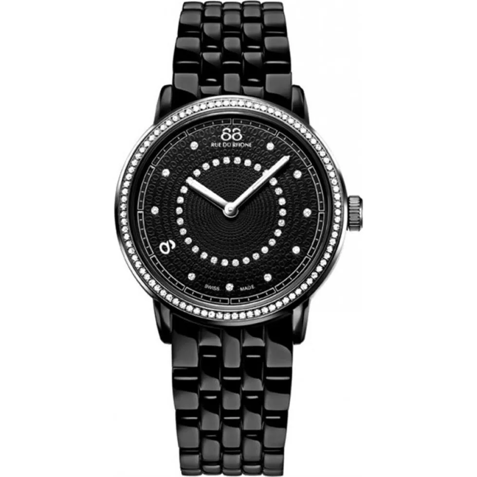 88 Rue du Rhone Women's Swiss Quartz Black Watch 35mm