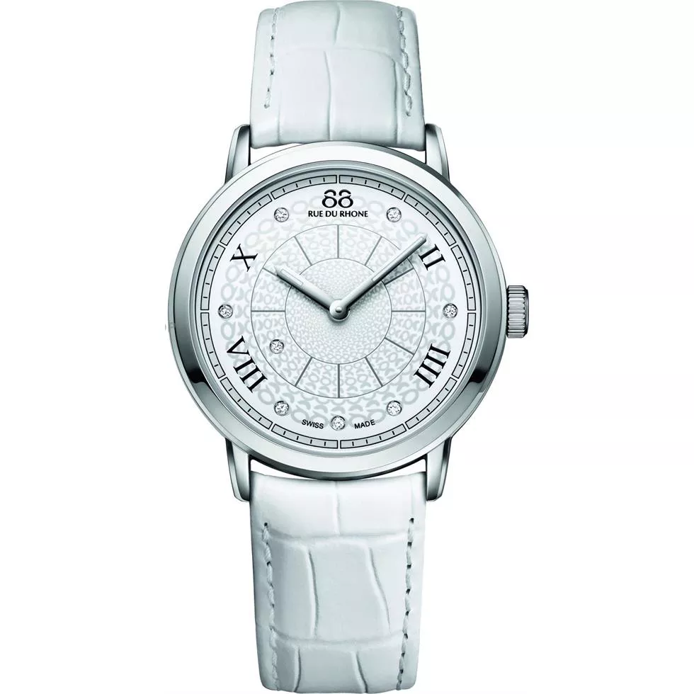 88 Rue du Rhone Women's Swiss Quartz White Watch 35mm