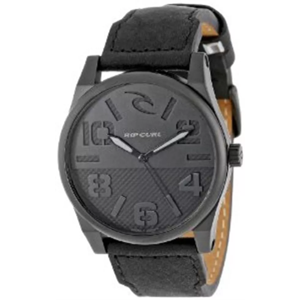 Rip Curl Men's  Flyer Midnight Leather Black Analog Surf Watch