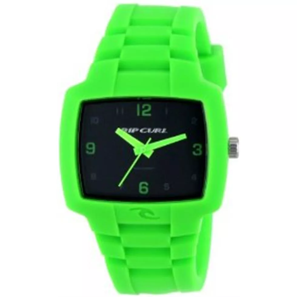 Rip Curl Men's Tour Midsize Fluro Green Silicone Youth Watch