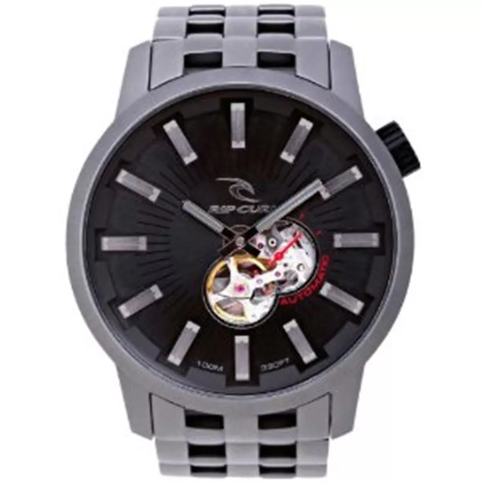 Rip Curl Men's Axis - Black Analog Display Quartz Silver Watch