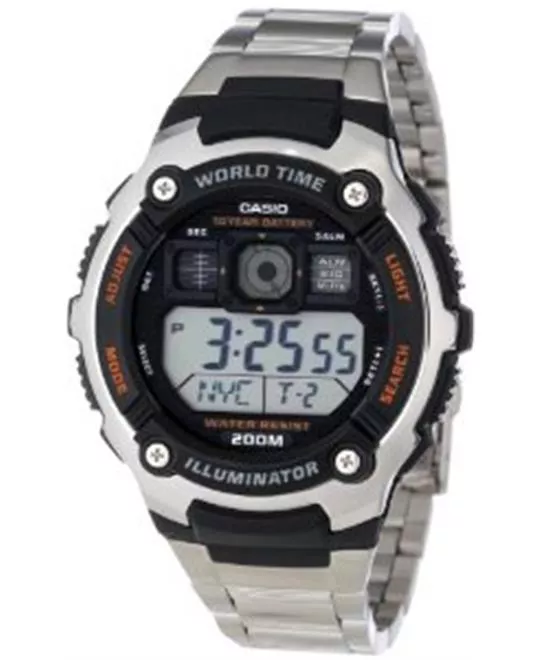 Casio Men's  Silver-Tone Multi-Functional Digital Sport Watch