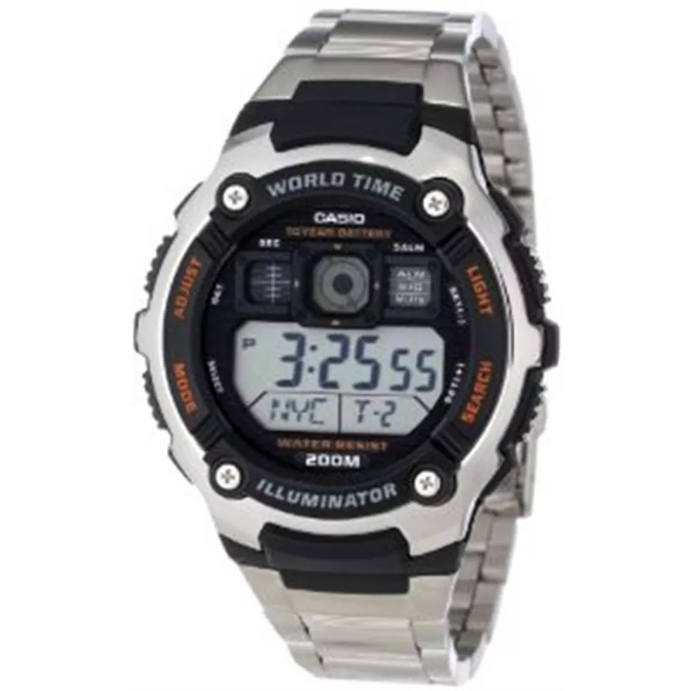 Casio Men's  Silver-Tone Multi-Functional Digital Sport Watch