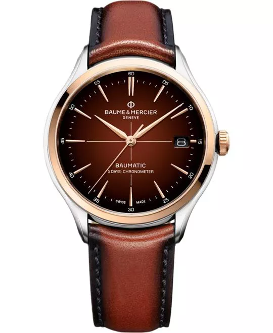 Baume & Mercier Clifton 10713 Automatic Chocolate Watch 40mm