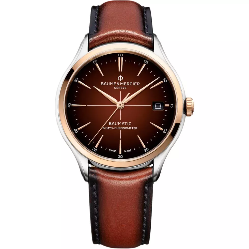Baume & Mercier Clifton 10713 Automatic Chocolate Watch 40mm