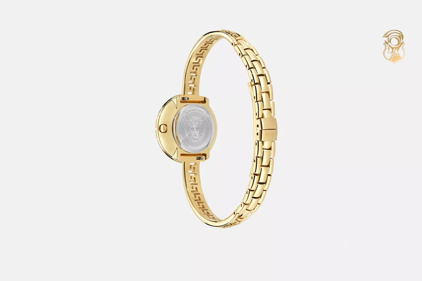 Versace Greca được trang bị bộ máy Quartz Thụy Sĩ chuẩn xác cao