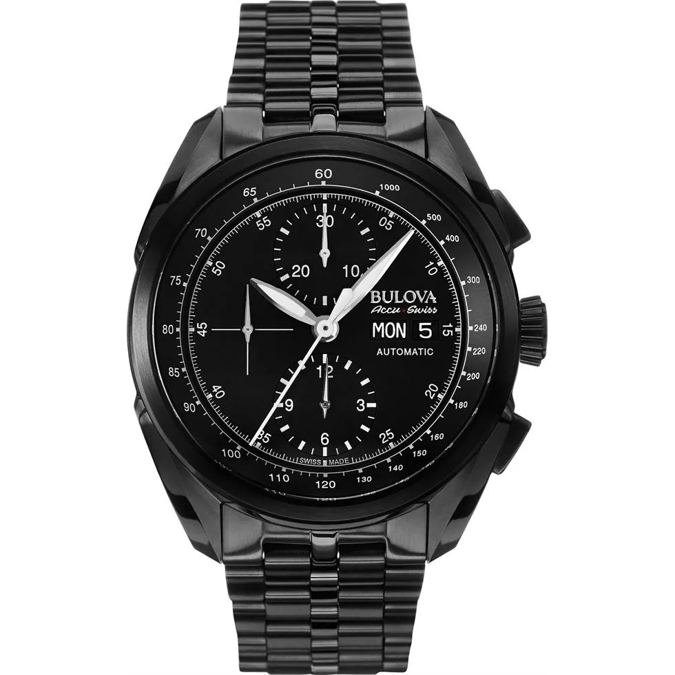 Bulova AccuSwiss Tellaro PVD Automatic Watch 43mm 
