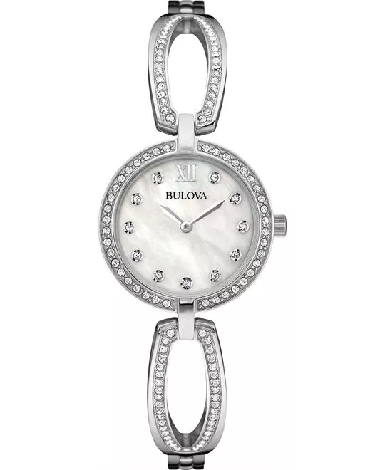 Bulova Crystal Bangle Bracelet Watch 26mm