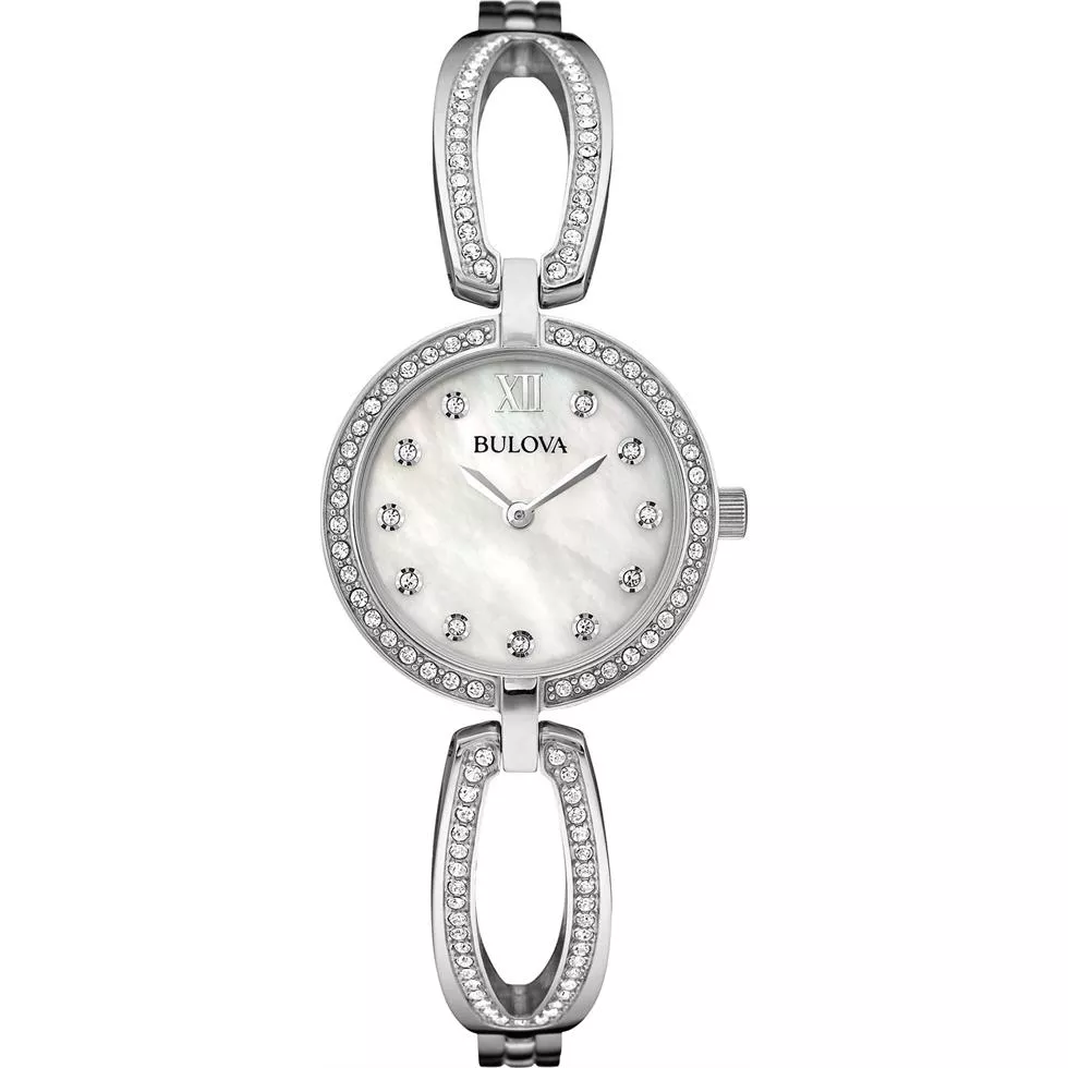 Bulova Crystal Bangle Bracelet Watch 26mm