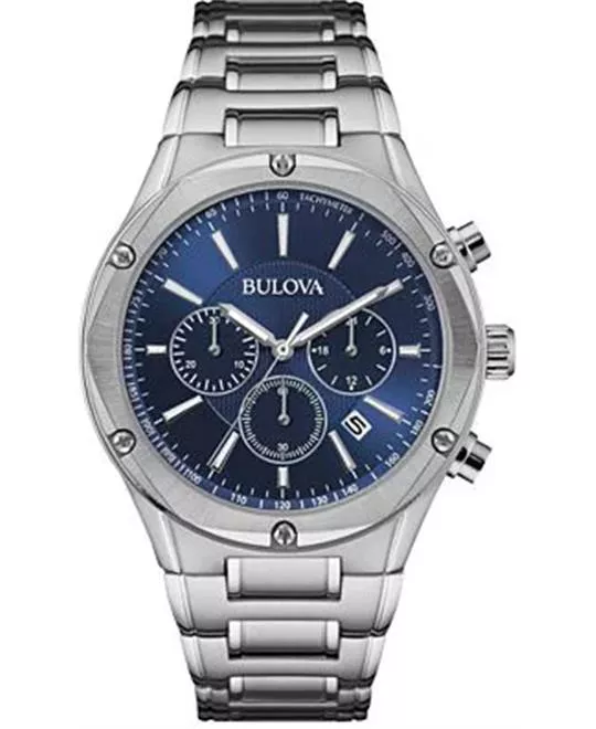 Bulova Chronograph Blue Watch 42mm