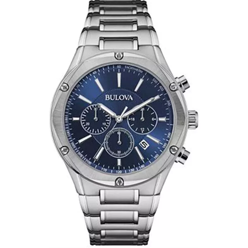 Bulova Chronograph Blue Watch 42mm
