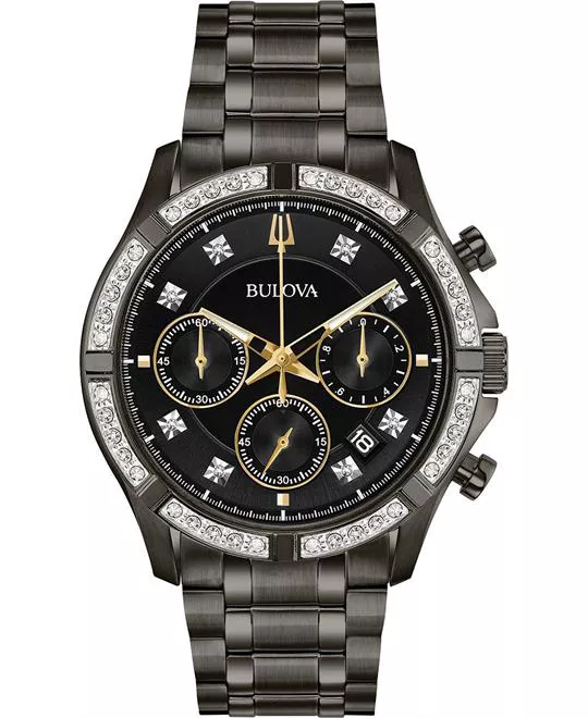 Bulova Chronograph Diamond-Accent Gunmetal Watch 42mm