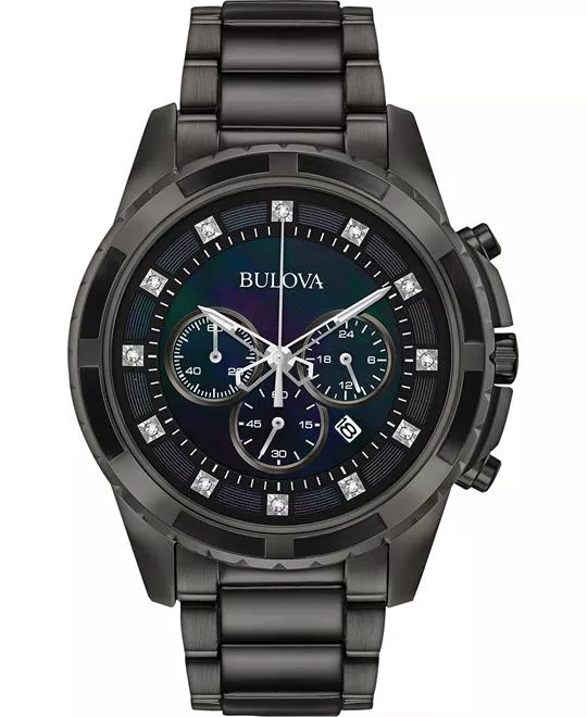 Bulova Chronograph Diamond Dark Gray Watch 44mm