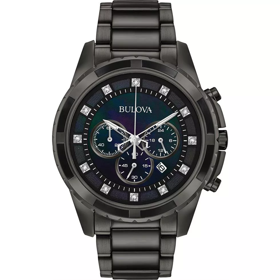 Bulova Chronograph Diamond Dark Gray Watch 44mm