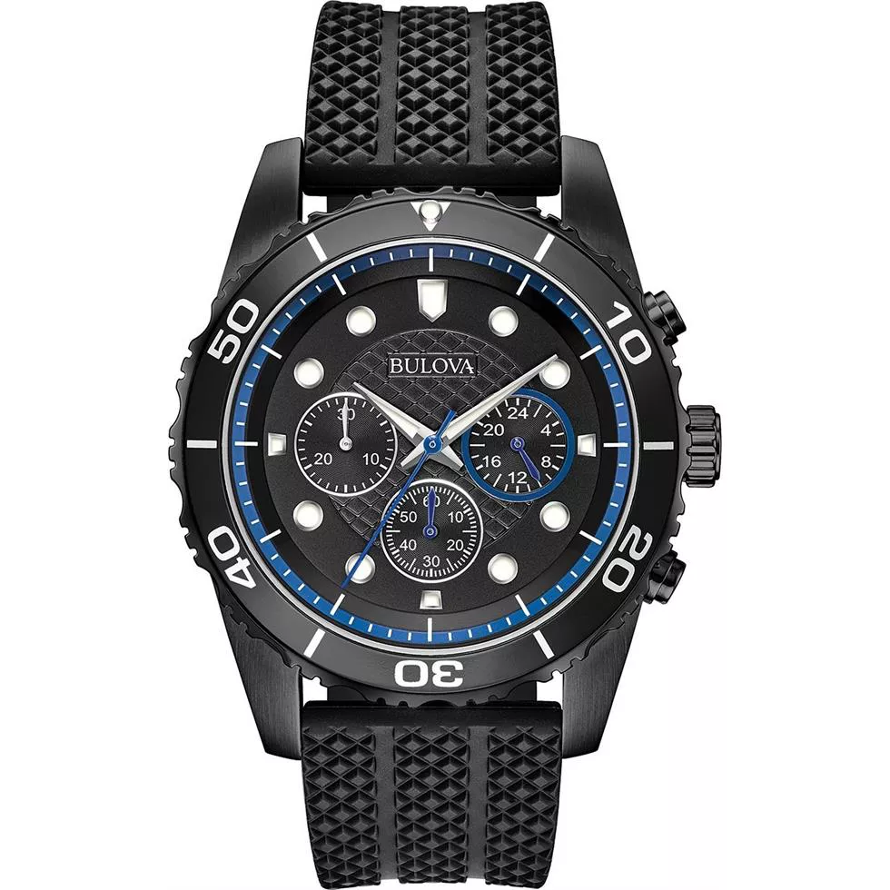 Bulova Chronograph Sport Black Watch 43mm