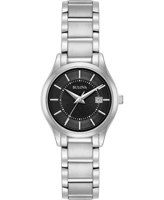 Bulova Classic Black Dial Ladies Watch 28mm