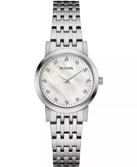 Bulova Classic Diamond White Mother of Pearl Watch 27mm