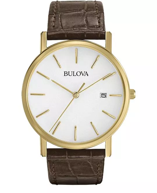 Bulova Classic Leather Dress Watch 37mm