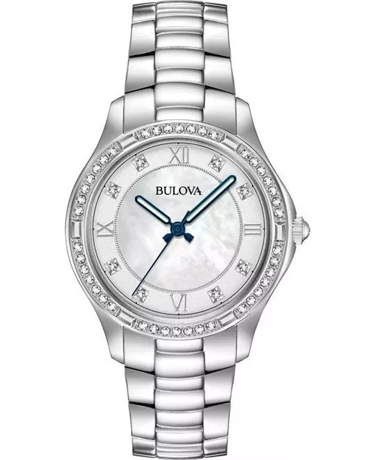 Bulova  Classic Quartz Crystal Ladies Watch 32MM