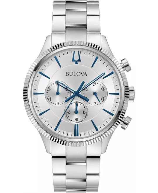 Bulova Classic Silver Steel Watch 43mm