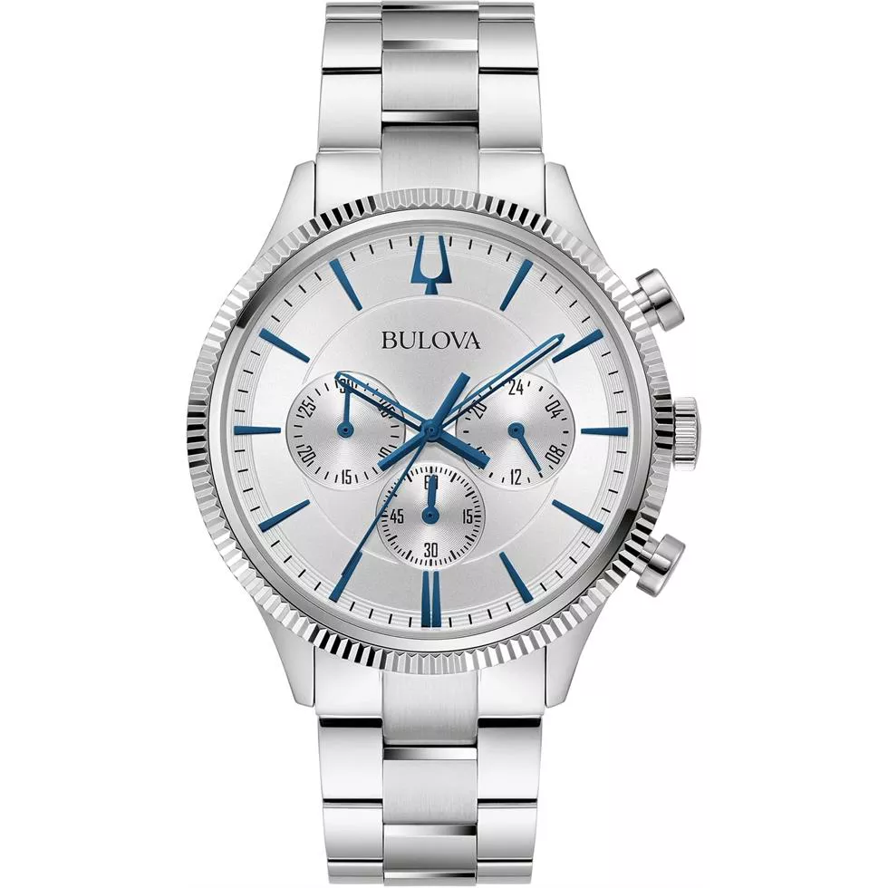 Bulova Classic Silver Steel Watch 43mm