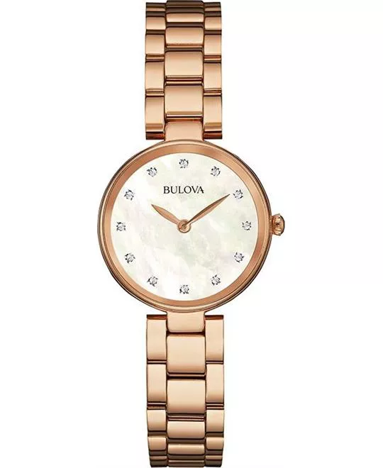Bulova Corporation Rose Gold Womens Watch 27mm