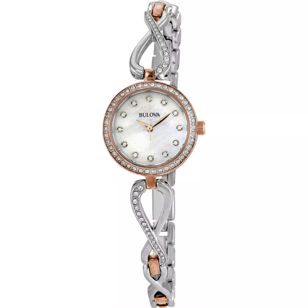 Bulova Crystal Mother of Pearl Watch 23mm 