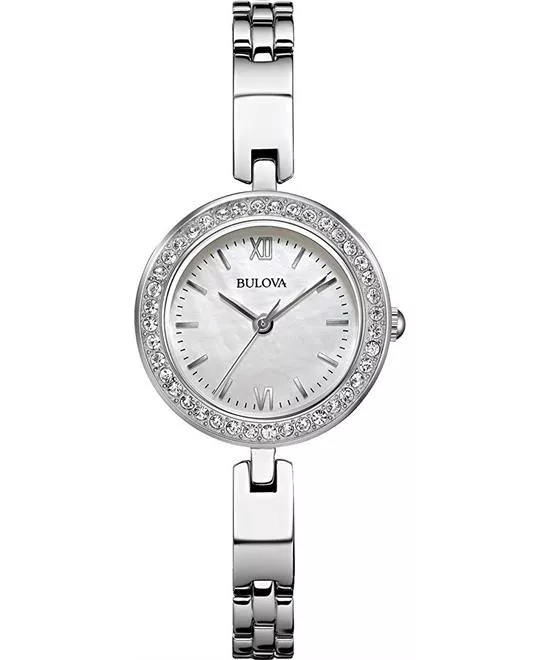 BULOVA Crystal Mother of Pearl Watch 26mm 