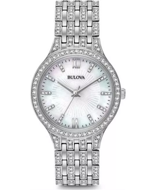 BULOVA Crystal Mother of Pearl Watch 32mm