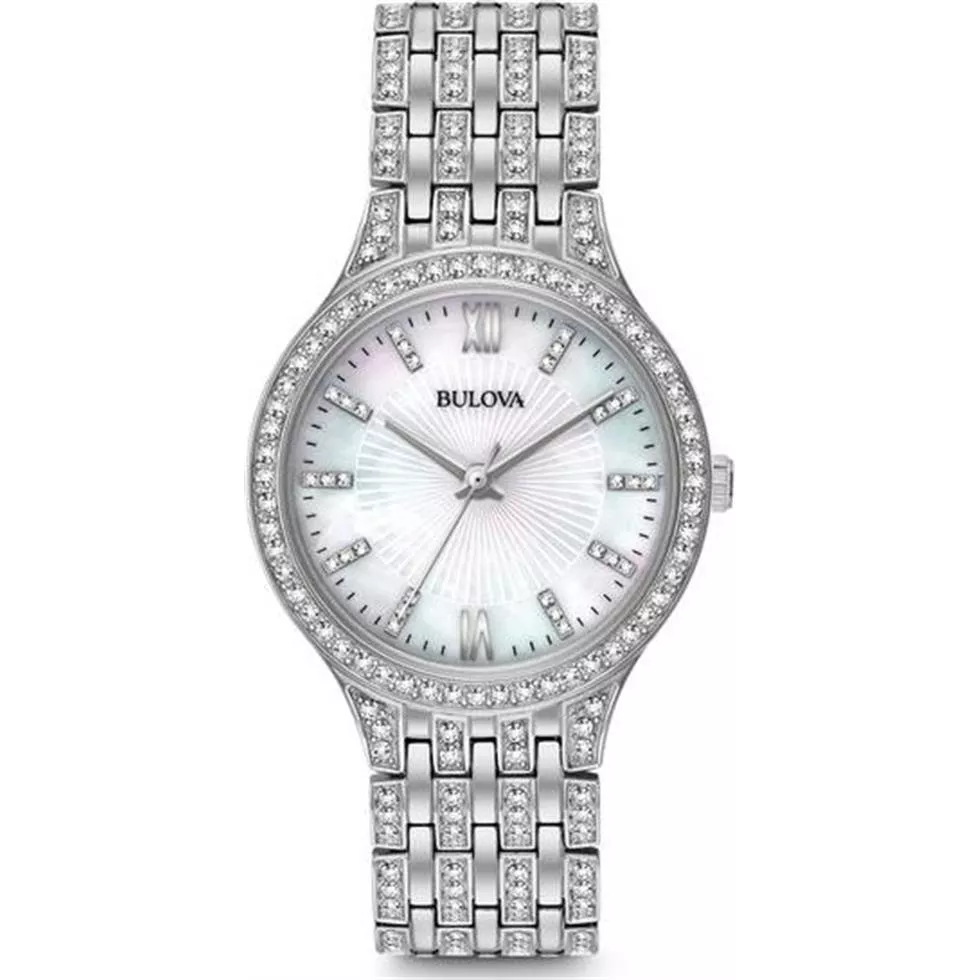 BULOVA Crystal Mother of Pearl Watch 32mm