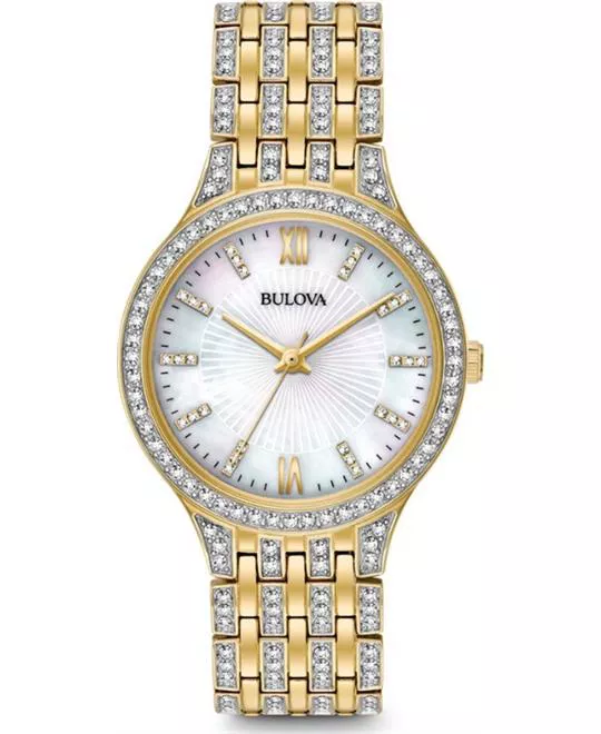 Bulova Crystal Mother of Pearl Watch 32mm