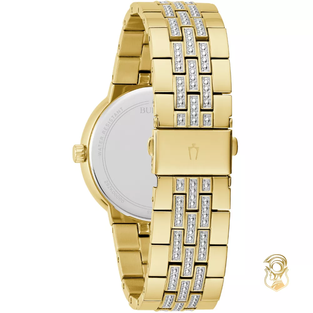 Bulova Crystal Quartz Champagne Dial Watch 40mm