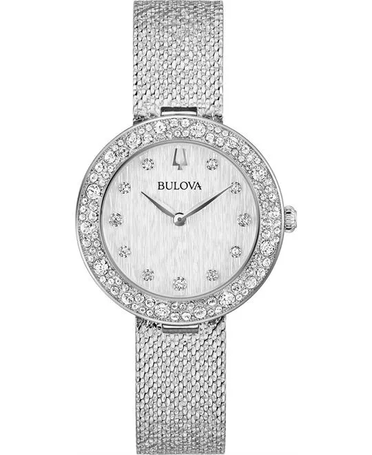 Bulova Crystal Quartz Silver Watch 32mm