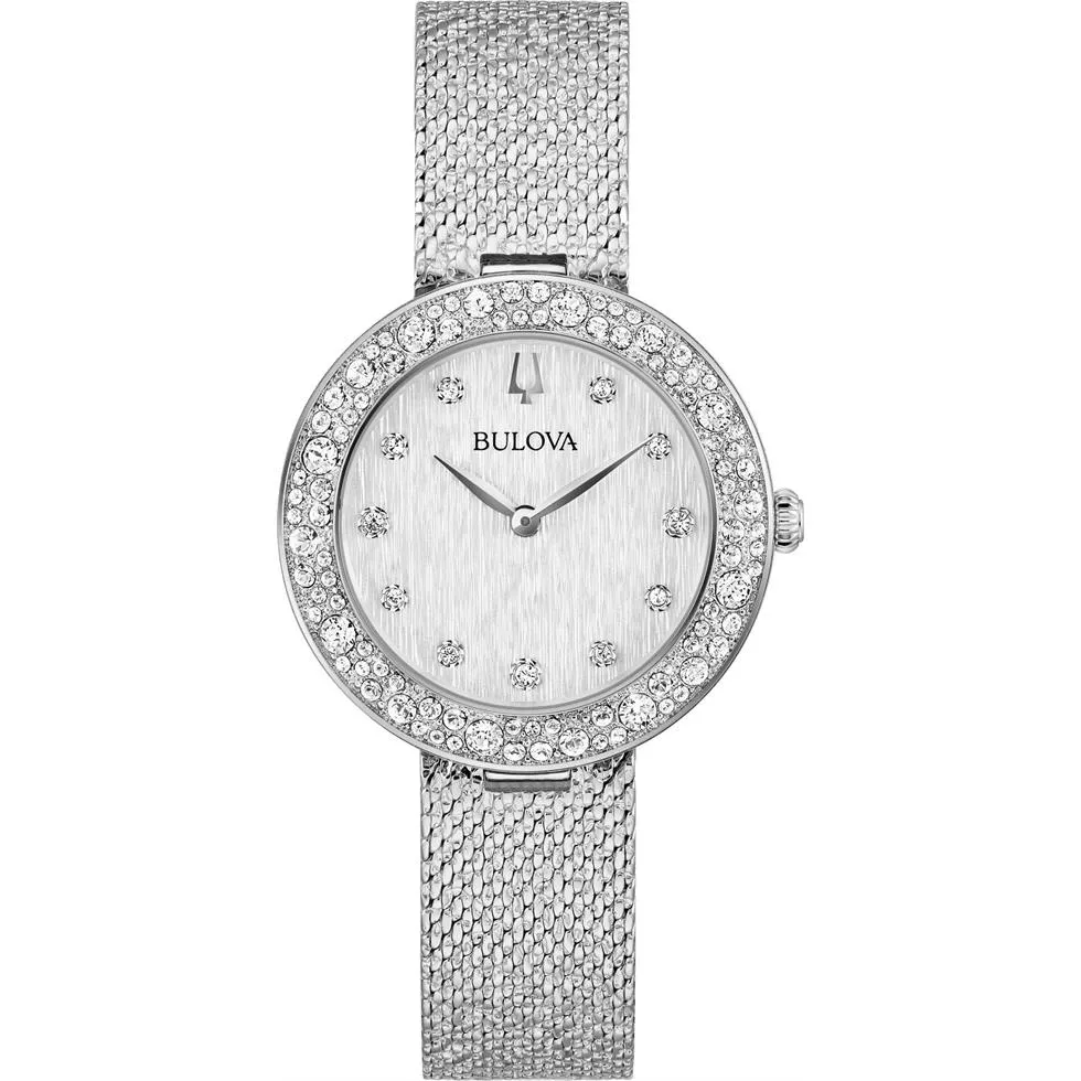 Bulova Crystal Quartz Silver Watch 32mm