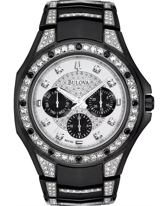 Bulova Crystal Silver Men's Watch 43mm